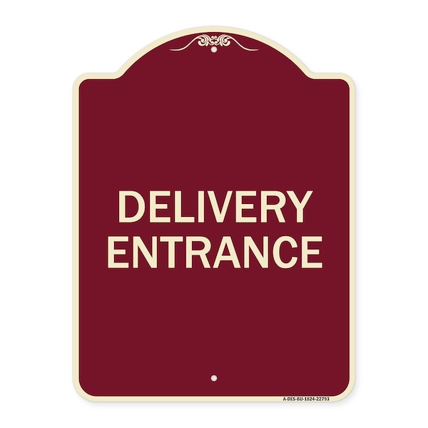 Traffic Entrance Delivery Entrance Heavy-Gauge Aluminum Architectural Sign, 24" x 18", BU-1824-22793